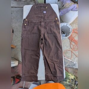 Carhartt Men's Brown Work Overalls 42x32